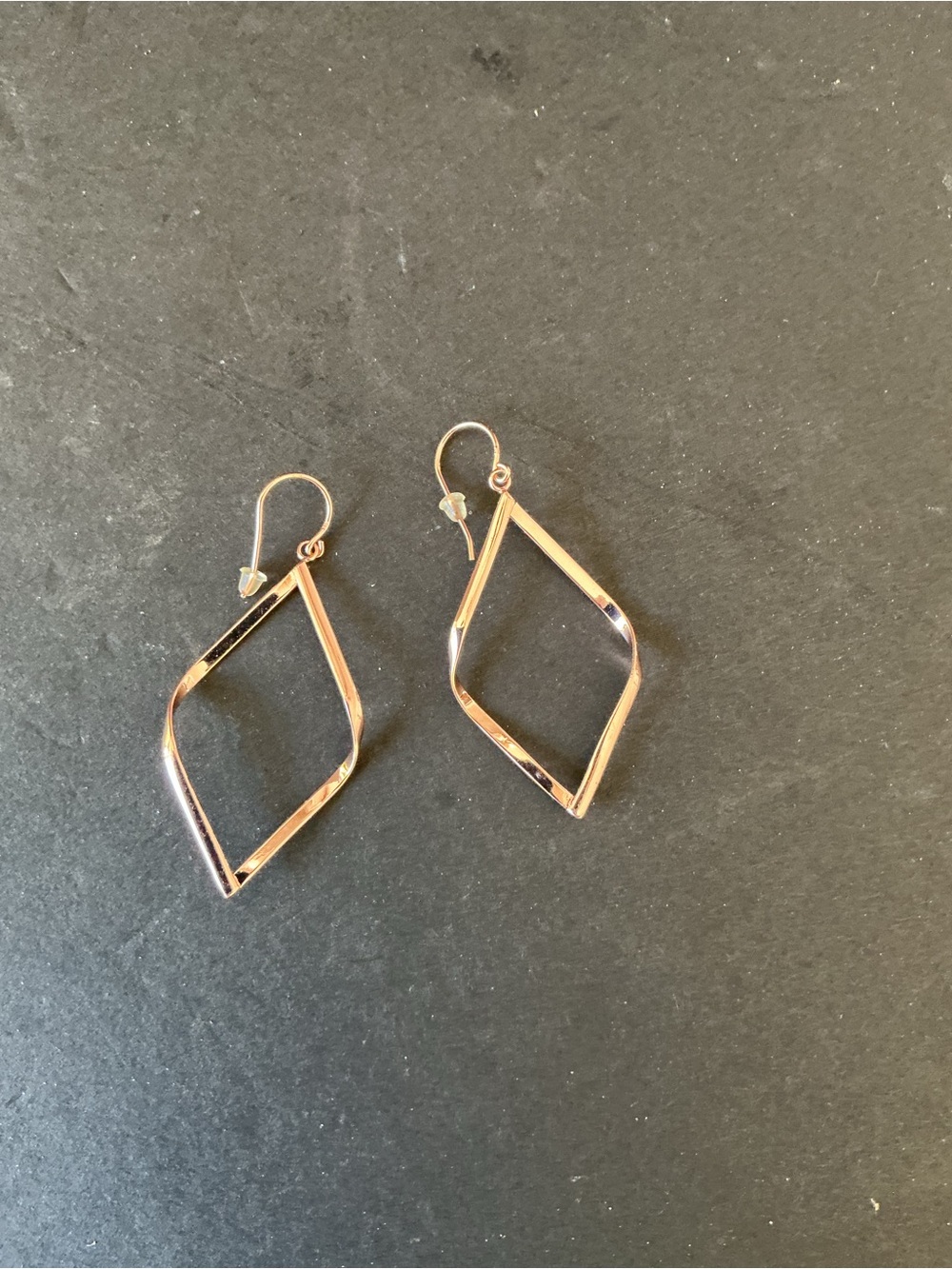 Rose Gold Diamond Frame Drop Earrings for Women